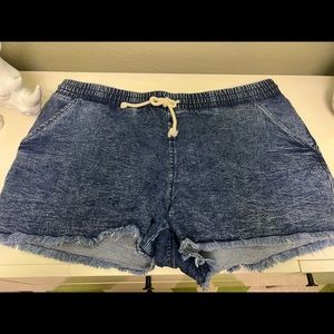 Drawstring Casual Jean Shorts